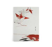 Artery8 Bird Origami Crane Kachoga Canvas Wall Art Print Watanabe Seitei in Red | Size: W24" x H32" Artery8 Red W24" x H32"