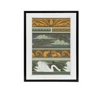 Artery8 Birds Bats Squirrels Swans Framed Canvas Wall Art Print Verneuil in Green | Size: W18" x H24" Artery8 Green W18" x H24"