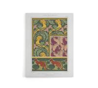 Artery8 Birds Butterflies Kangaroo Pattern Canvas Wall Art Print Verneuil in Green | Size: W12" x H16" Artery8 Green W12" x H16"
