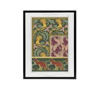 Artery8 Birds Butterflies Kangaroo Pattern Framed Canvas Wall Art Print Verneuil in Green | Size: W12" x H16" Artery8 Green W12" x H16"