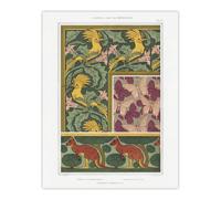 Artery8 Birds Butterflies Kangaroo Pattern Wall Art Print Verneuil in Green | Size: W12" x H16" Artery8 Green W12" x H16"