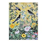 Artery8 Birds in Blooming Spring Wildflower Field Living Room Extra Large XL Wall Art Poster Print
