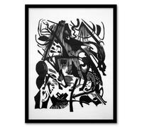 Artery8 Birth of the Wolves Abstract Franz Marc Vintage Framed Wall Art Print in White | Size: W12" x H16" Artery8 White W12" x H16"