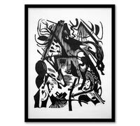 Artery8 Birth of the Wolves Abstract Wall Art Print Framed Poster 12X16 Artwork By Franz Marc : Abstract Animal Painting Ideal For Hallway Or Lounge Showing Strength Movement And Expressive Energy