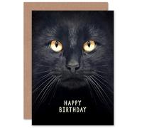 Artery8 Birthday Black Cat Lover For Him Her Blank Inside Greeting Card