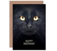 Artery8 Birthday Black Cat Lover For Him Her Greeting Card Artery8 Black