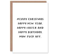 Artery8 Birthday Card All Holiday Wishes F*ck Off For Him Man Male Greeting Card Fun Funny Humour Joke