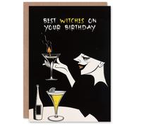 Artery8 Birthday Card Best Wishes Pun Spooky Witch Cocktail Potion For Her Gran Sister Niece Daughter Wife Woman Greeting Card
