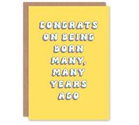 Artery8 Birthday Card Born Many Years Ago Congrats Fun Funny Happy Joke Humour For Her Gran Sister Niece Daughter Wife Woman Greeting Card