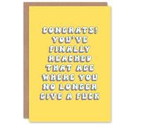 Artery8 Birthday Card Congrats Reached Don't Give F*ck Age Fun Funny Happy Joke Humour For Her Gran Sister Niece Daughter Wife Woman Greeting Card