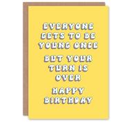 Artery8 Birthday Card Everyone Young Once Turn Over Fun Funny Happy Joke Humour For Her Gran Sister Niece Daughter Wife Woman Greeting Card