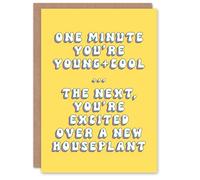Artery8 Birthday Card Excited Over Houseplants Fun Funny Humour Joke For Her Gran Sister Niece Daughter Wife Woman Greeting Card