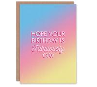 Artery8 Birthday Card Fabulously Gay For Him Man Male Friend Greeting Card Fun Funny Humour
