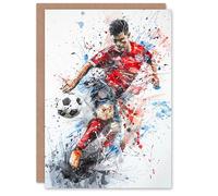 Artery8 Birthday Card Football Soccer Player For Him Man Male Dad Brother Son Papa Grandad Greeting Card