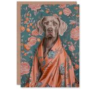 Artery8 Birthday Card German Weimaraner Dog Lover Floral Luxury For Her Gran Sister Niece Daughter Wife Woman Greeting Card