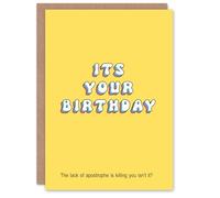 Artery8 Birthday Card Grammar Punctuation Police Fun Funny Happy Joke Humour For Her Gran Sister Niece Daughter Wife Woman Greeting Card
