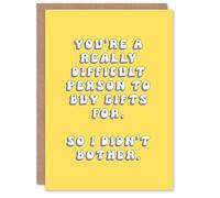 Artery8 Birthday Card Hard To Buy Gifts For So Didn't Fun Funny Happy Joke Humour For Her Gran Sister Niece Daughter Wife Woman Greeting Card