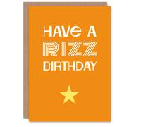 Artery8 Birthday Card Have A Rizz Birthday Playful Youth Culture Slang in Orange Artery8 Orange