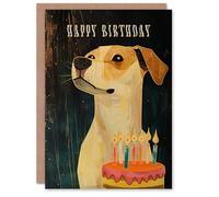 Artery8 Birthday Card Jack Russell Terrier Dog Lover Cake Candles For Him Man Male Dad Brother Son Papa Grandad Greeting Card