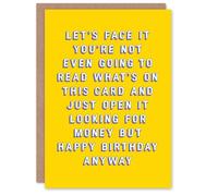 Artery8 Birthday Card Looking For Money Won't Read Child Kids Greeting Card Fun Funny Humour Joke