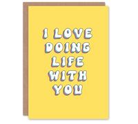 Artery8 Birthday Card Love Doing Life With You For Her Wife Woman Partner Girlfriend Greeting Card