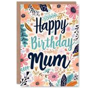 Artery8 Birthday Card Pastel Colour Boho Flower Design For Mum Mam Mother Mummy Greeting Card