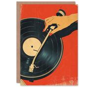 Artery8 Birthday Card Pulp Retro Hifi Red Vinyl Record Player For Her Gran Sister Niece Daughter Wife Woman Greeting Card