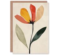 Artery8 Birthday Card Single Flower Bloom Bright Simple Design For Her Gran Sister Niece Daughter Wife Woman Greeting Card