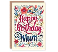 Artery8 Birthday Card Spring Flower Frame Design For Mum Mam Mother Mummy Greeting Card