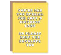 Artery8 Birthday Card Too Special For Just Card Keep Envelope Fun Funny Happy Joke Humour For Her Gran Sister Niece Daughter Wife Woman Greeting Card