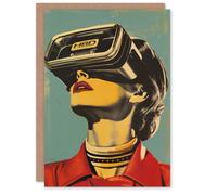 Artery8 Birthday Card Vintage Retro Goggles HBD Pop Art Bold Woman For Her Gran Sister Niece Daughter Wife Woman Greeting Card