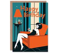 Artery8 Birthday Card Wine Lover Cocktail Dress Living Room Pre Drink For Her Gran Sister Niece Daughter Wife Woman Greeting Card