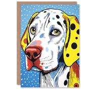 Artery8 Birthday Greeting Card Dalmatian Dog Lover Pop Art For Him Her