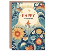 Artery8 Birthday Greeting Card Floral Sunrise Flowers Design For Her