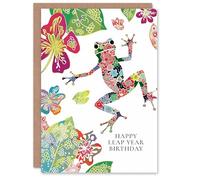 Artery8 Birthday Greeting Card Leap Year Birthday Leaping Frog For Him Her
