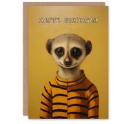 Artery8 Birthday Greeting Card Meercat Cute Smile For Him Her