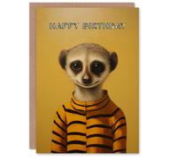 Artery8 Birthday Greeting Card Meercat Cute Smile For Him Her