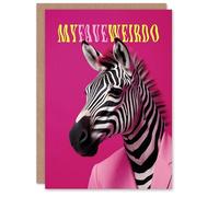 Artery8 Birthday Greeting Card Pink Fashion Zebra Favourite Weirdo For Her