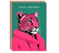 Artery8 Birthday Greeting Card Pink Leopard Fashion For Her