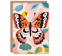 Artery8 Birthday Greeting Card Simple Colourful Boho Butterfly For Her