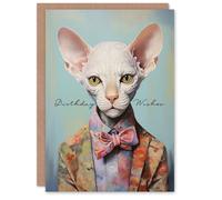 Artery8 Birthday Greeting Card Stylish Sphinx Cat Lover Wishes For Him Her