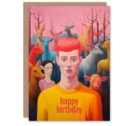 Artery8 Birthday Greeting Card Weird Ginger Dream Surreal Animals For Him Her