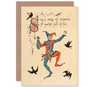 Artery8 Birthday Nursery Rhyme Sing Song Sixpence Greetings Card in Beige Artery8 Beige