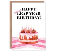 Artery8 Birthday Personalised Greeting Card Actual Leap Year Happy Cake For Her
