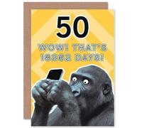 Artery8 Birthday Smart Monkey Counts Greetings Card in Yellow Artery8 Yellow
