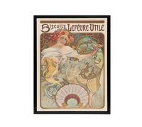 Artery8 Biscuits Kitchen Vintage French Ad Framed Canvas Wall Art Print Mucha | Size: W24" x H32" Artery8 Multicolor W24" x H32"