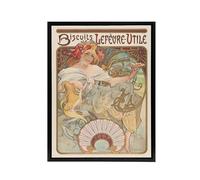 Artery8 Biscuits Lefevre Utile Vintage French Ad Framed Canvas Wall Art Print : by Mucha 12x16 French advertising icon exuding sophistication ideal for kitchen dining area or artistic living room