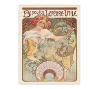 Artery8 Biscuits Lefevre Utile Vintage French Ad Wall Art Print Mucha | Size: W18" x H24" Artery8 Multicolor W18" x H24"