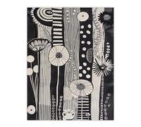 Artery8 Black White Abstract Stripes Wildflowers Artwork Living Room Large Wall Art Poster Print Thick Paper 18X24 Inch