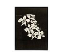 Artery8 Black & White Orchid Flower De Mesquita Framed Canvas Wall Art Print | Size: W24" x H32" Artery8 Black W24" x H32"
